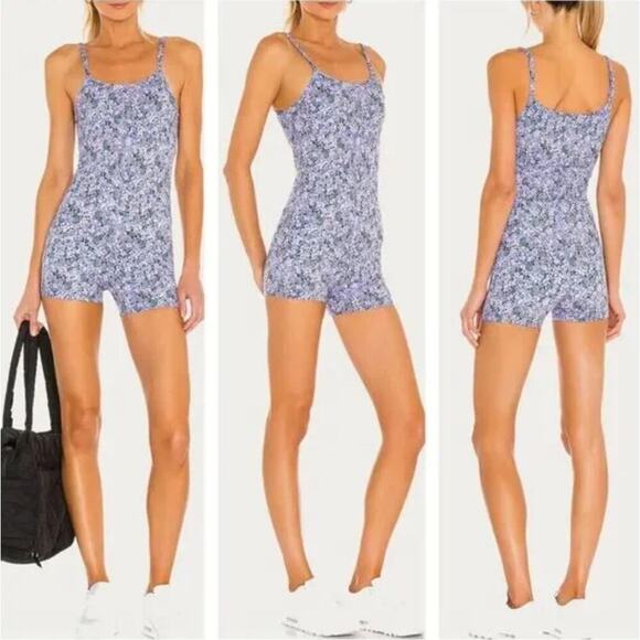 NEW Beach Riot Jordan Floral Romper Women's Blue Ditzy Lilac Size Small - Picture 1 of 5